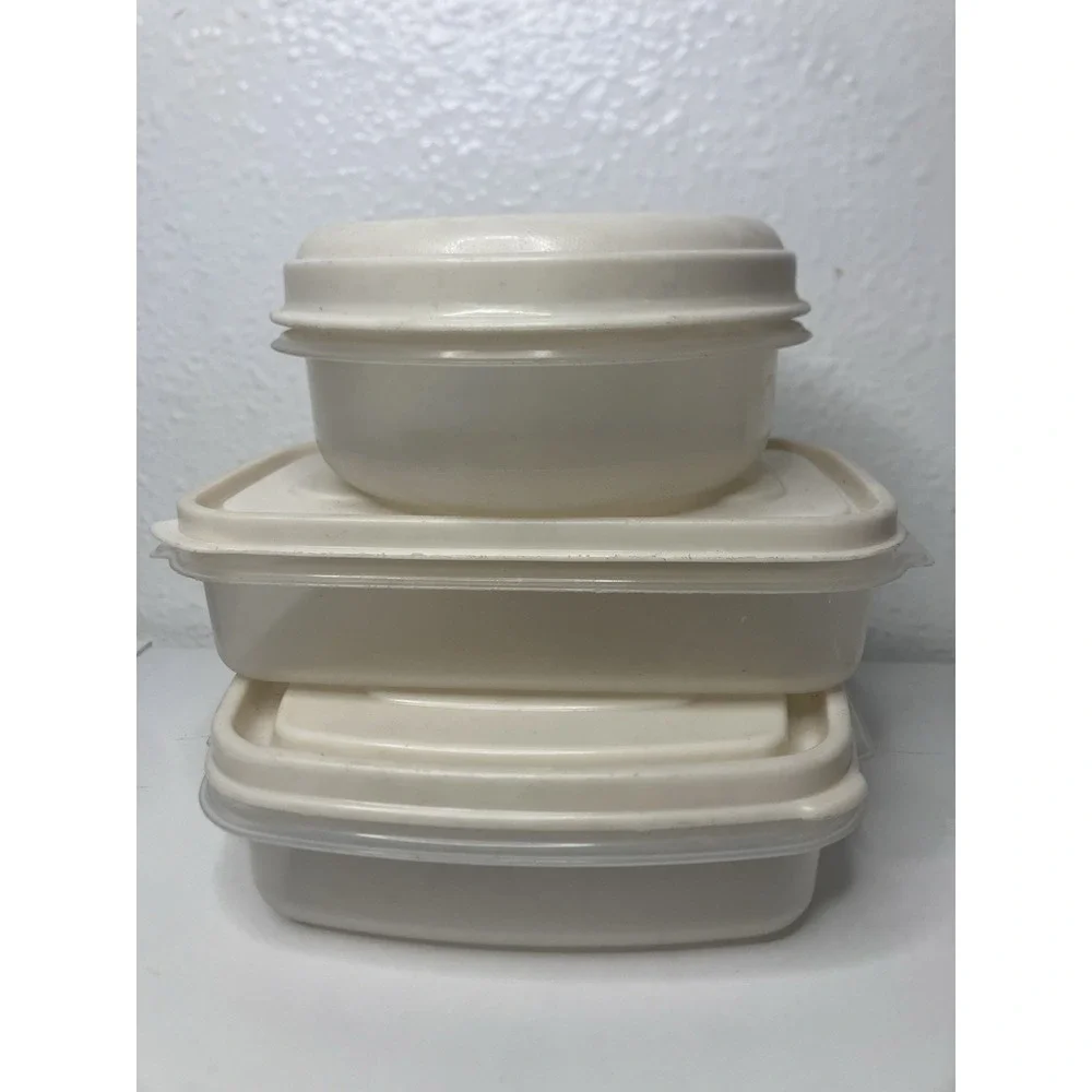 3 Vtg Rubbermaid Servin Saver #1 14oz #10 12oz #1 2cups Storage Containers